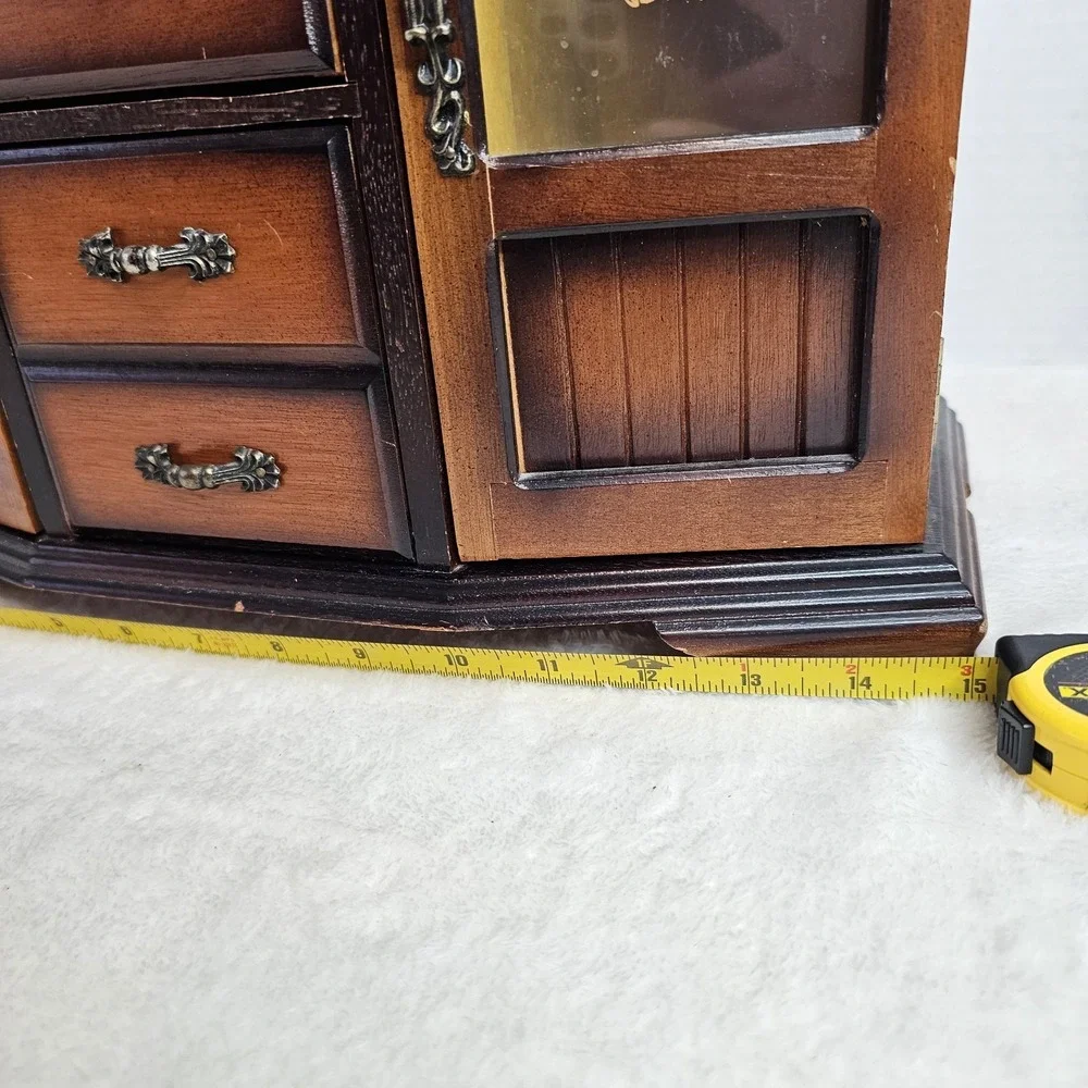 Vintage Wooden Jewelry Box Cabinet